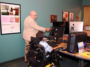 boy working with computer