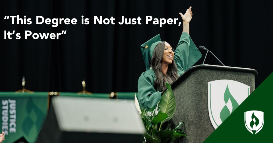 Peterson Header Theresa Peterson inspires the graduates