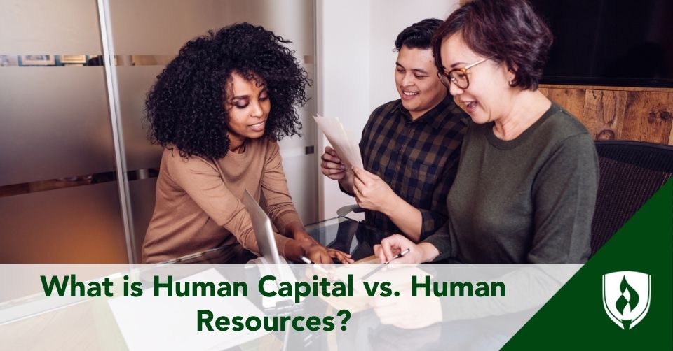 three people discussing human capital vs human resources