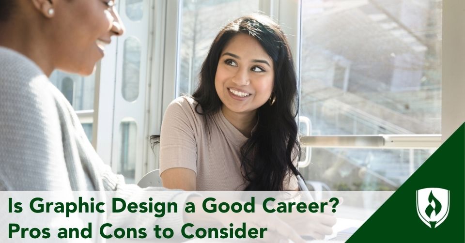 A graphic designer works with a client