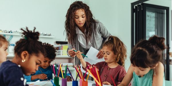 educator working with children