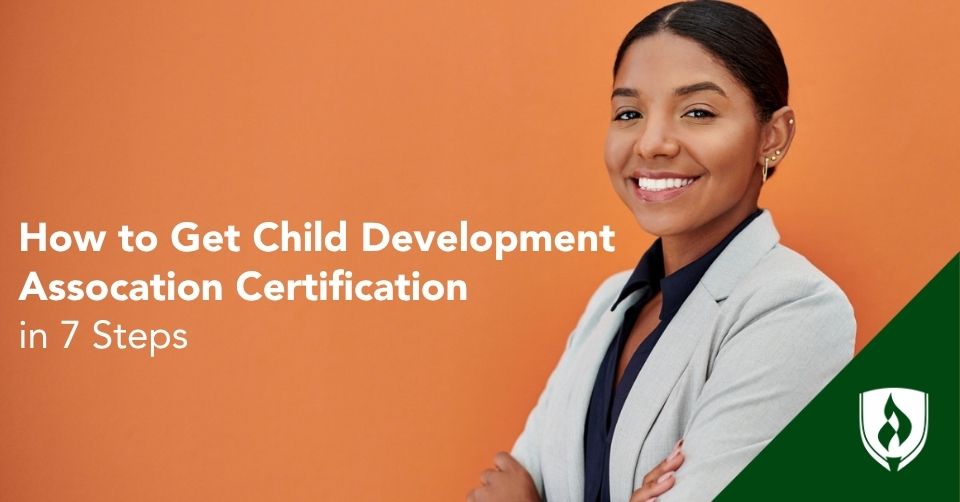 An early childhood educator proudly earns a Child Development Association Certification