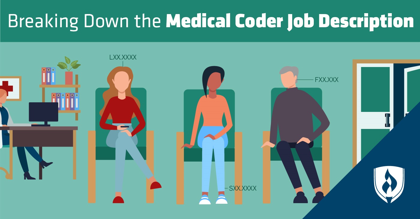 patients in waiting room with medical code labels next to them