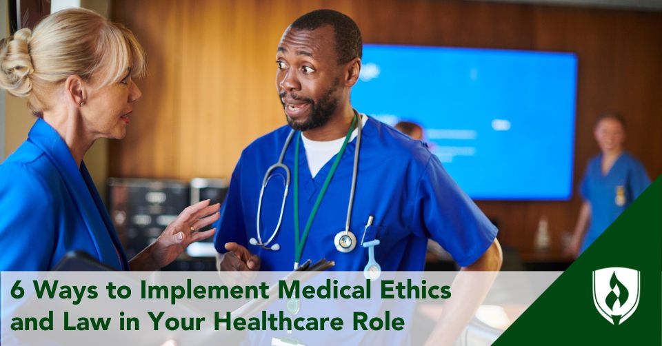 A nurse and a healthcare administrator conversate intensely