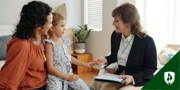 A CPS worker meets with a child and parent