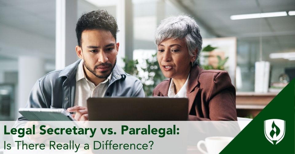 A legal secretary and a paralegal discuss the workflow