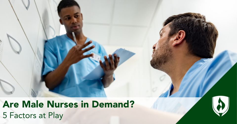 two male nurses grab inventory