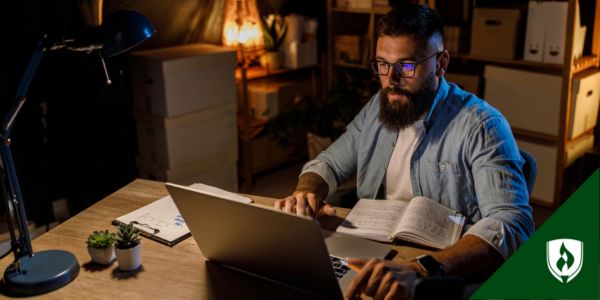 A nurse researches RN to BSN programs from his home