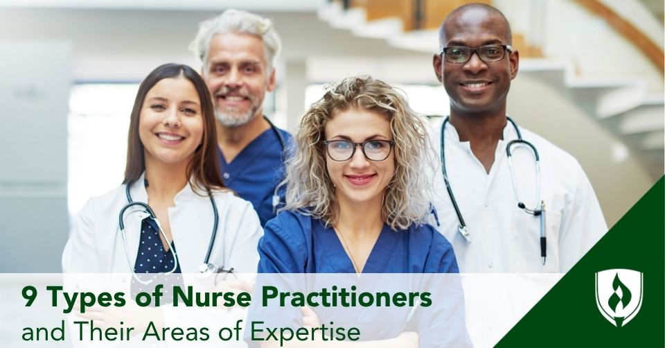 4 Types of Nurse Practitioners standing together