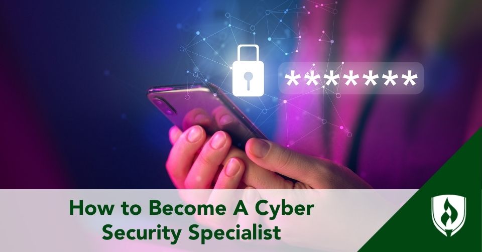 cyber security specialist holding mobile phone